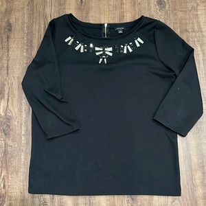 Ann Taylor Black Embellished top